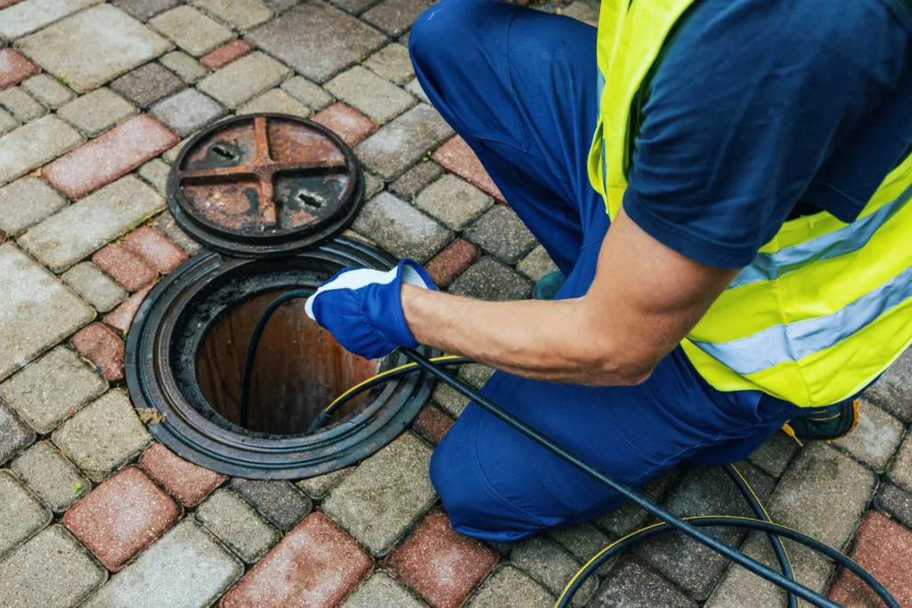 A plumber performing Hydro Jetting In Galesburg, IL